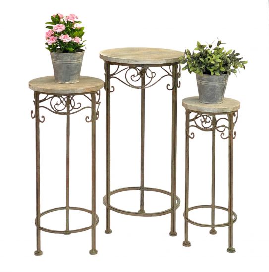 Blumenhocker Malega 3er Set 11135 Blumenständer 56, 64, 72cm Rund Blumensäule