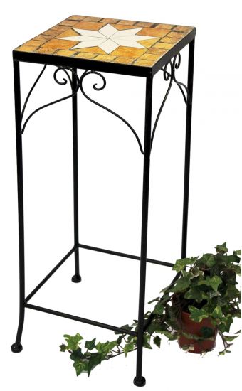 Blumenhocker Mosaik Eckig 62 cm Blumenständer 12012 Beistelltisch Pflanzenständer Mosaiktisch