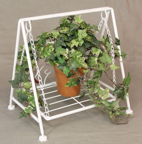 Flower Stool Swing "Romance" White 2073 Flower Stand 30 cm Doll Decoration