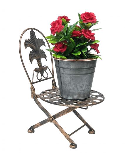 Flower stool chair foldable metal flower stand plant stand 32 cm doll's chair