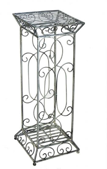 DanDiBo Blumenhocker Metall Weiß Eckig 63 cm Blumenständer 20304 Blumensäule