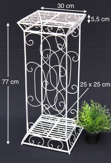 DanDiBo Flower Stool Metal White Square Set of 2 63 cm - 77 cm Flower Stand 20304 Flower Column