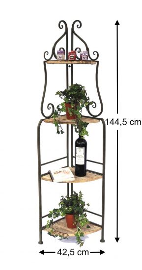 DanDiBo Eckregal Bücherregal mit 4 Ablagen Regal Malega 12061 aus Metall und Holz 145 cm Badregal Aufbewahrungsregal Leiterregal