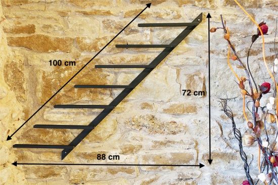 Weinregal Diagon Links 100cm aus Metall Flaschenhalter Flaschenständer Wandregal