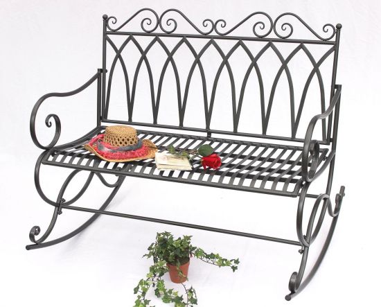 Swinging bench 132730 Garden bench made from metal Bench 112cm Garden - Swing