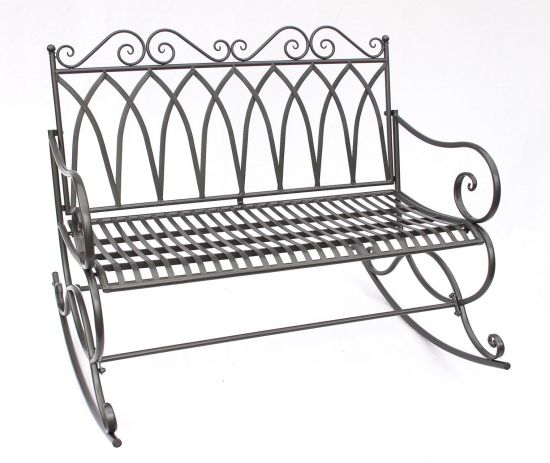 DanDiBo Schaukelbank Metall Wetterfest Dunkelgrau 112 cm Gartenbank 132730 Parkbank Sitzbank Garten Schaukel