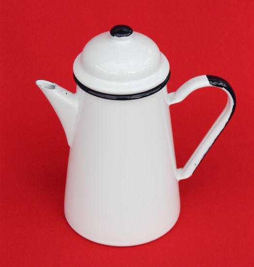 Coffee can No. 578TB enamelled 22cm 1,3 L Water can Jug Watering can Enamel (white)