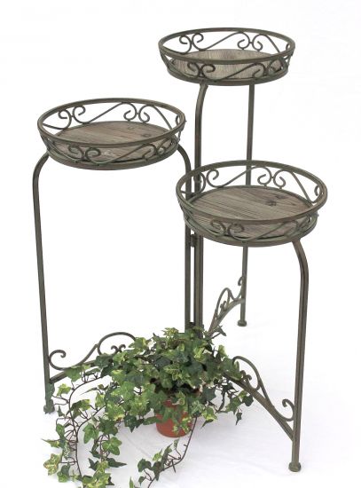 Blumentreppe 11136 "Malega" 72cm Blumenständer mit 3 Körbe Hocker Blumenhocker