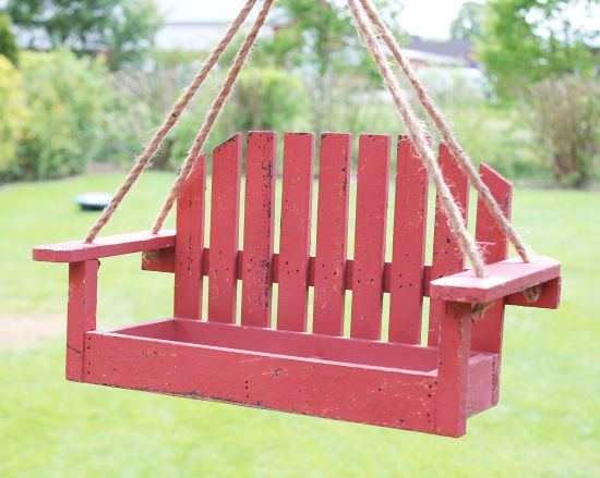 Hanging Baskets  Swing 14B248-9 Garden swing  39cm Bird feeder  or hanging basket  (red)