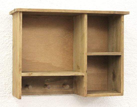 Setzkasten YX-14B221 Wandregal shabby 34cm Sammlervitrine Schlüsselhaken Regal