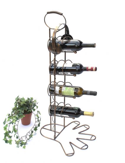 Weinregal 10-0045 Flaschenregal Flaschenhalter aus Metall 93cm Weinständer Regal