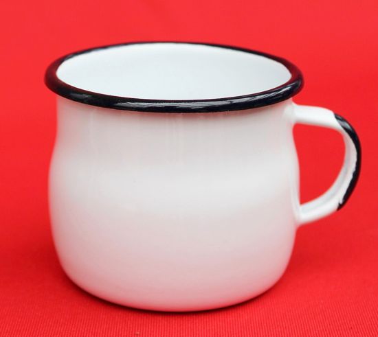 Emaille Tasse 501w/7 Weiß Becher emailliert 7 cm Kaffeebecher Kaffeetasse Teetasse