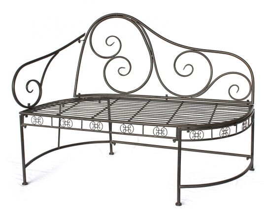 DanDiBo Bank DY140486 aus Metall Gartenbank Sitzbank 2-Sitzer 120 cm Rundbank Parkbank