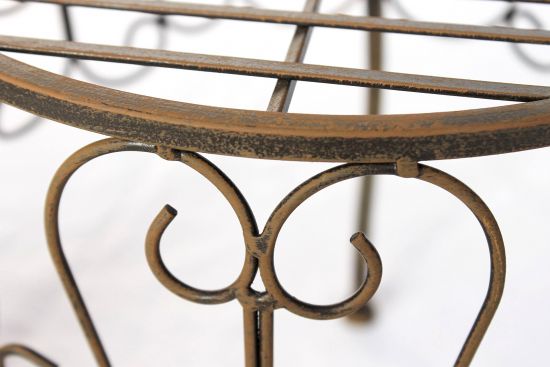 DanDiBo Flower Stool Metal Brown Round 30 cm Flower Stand 140129 M Side Table Plant Stand Small