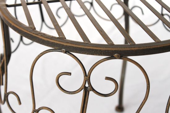 DanDiBo Flower Stool Metal Brown Round 35 cm Flower Stand 140129 XL Side Table Plant Stand Small