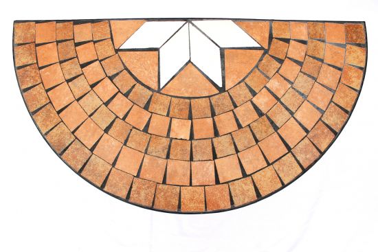 DanDiBo table semicircular console table wall table 120041 side table metal mosaic 70 cm