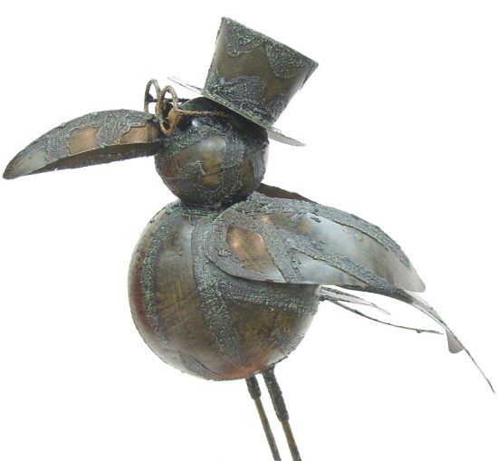 Metal Raven Roof Decoration for the Gutter 50 cm 8913 Bird Metal Figure Decoration