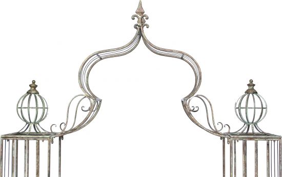 DanDiBo Rose arch with gate Metal gate 275x170 cm Round arch Archway Pergola 110241 Wrought iron climbing aid Garden gate