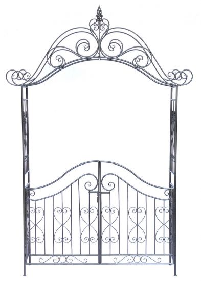 Rosenbogen mit Tor Pforte 131872 aus Metall Gartentor 282x160cm Rankgerüst