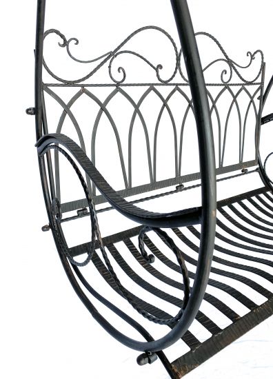 DanDiBo Hanging Bench Metal Brown Weatherproof Swing Gondola Hanging Chair 1868 2 Seater Garden Bench