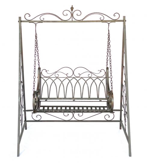 DanDiBo Hollywoodschaukel Metall 2 Sitzer Antik Vintage 18688 Schmiedeeisen Gartenschaukel Garten