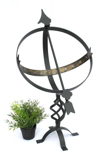 DanDiBo Sonnenuhr Garten Groß Metall Schwarz Schmiedeeisen Deko Wetterfest 70 cm Gartenuhr Uhr Deko