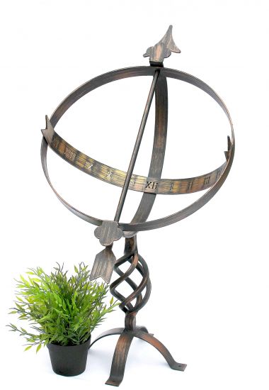DanDiBo Sundial Garden Large Metal Patina Wrought Iron Deco Weatherproof 70 cm Garden Clock Clock