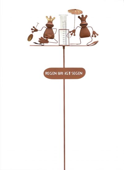 DanDiBo metal plug rain gauge weather frog 140 cm frog garden plug rain gauge