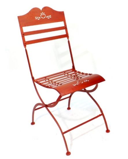 DanDiBo Bistrostuhl Metall Rot 18621 Passion Klappstuhl Gartenstuhl Klappbar Metallstuhl Stuhl Vintage