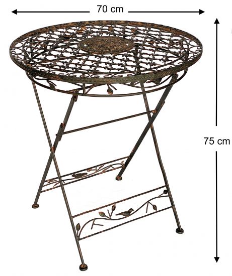 DanDiBo Sitzgruppe Eisen Garten Antik Bistroset AVIS Bistrotisch mit 2 Stühlen klappbar Metall Gartentisch