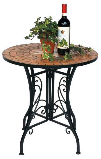 DanDiBo table mosaic metal mosaic table ? 60 cm 12001 garden table Mediterranean weatherproof bistro table side table garden with natural stone