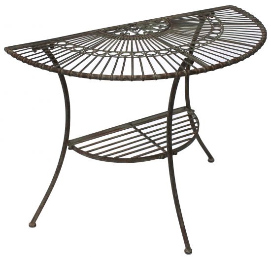 Table Wall Table "Malega" 100531 Sidetable made from metal 100cm Garden table semicircular