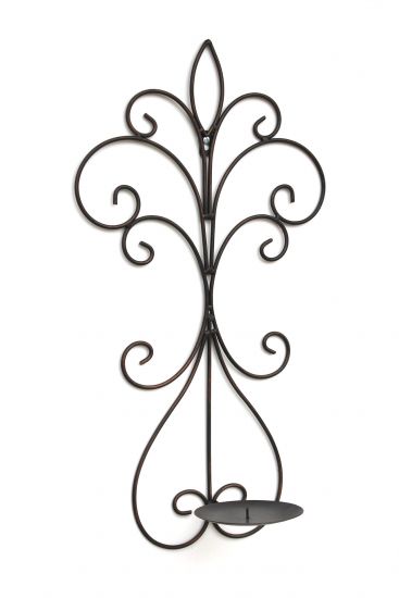 DanDiBo Wandkerzenhalter Metall Antik Schwarz 12107 Kerzenhalter Wand 58cm Schmiedeeisen Kerzenleuchter Einzel