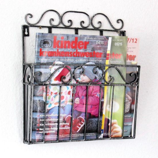 Wall shelf Magazine rack 09913 Magazine holder 38 cm Kitchen shelf Newspaper holder