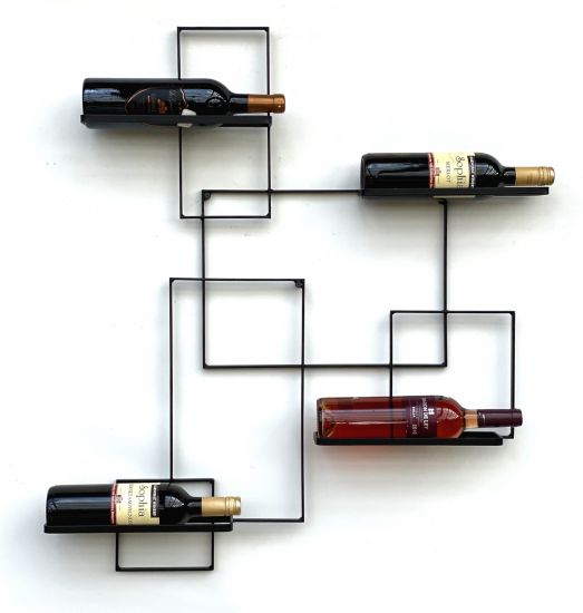 Wine rack "Black Line" Bottle stand metal 90cm Bottle holder Shelf