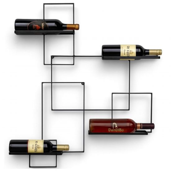 DanDiBo Weinregal Wand Metall Schwarz Black Line Flaschenregal Weinflaschenhalter Weinhalter Wine Rack
