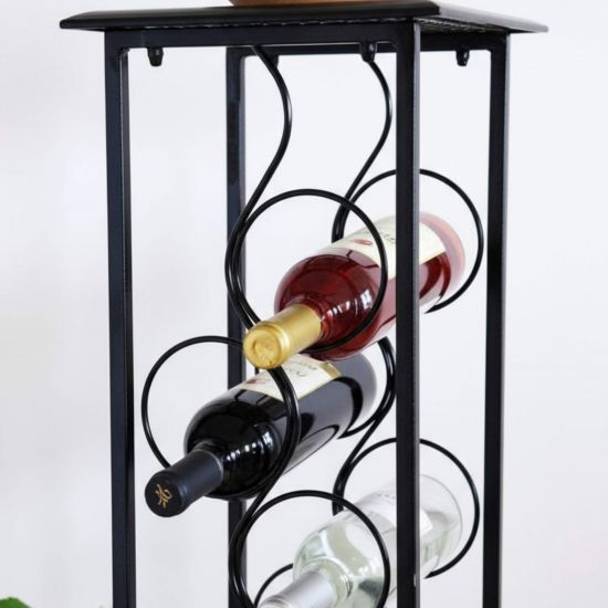 DanDiBo Wine Rack Metal Black Standing Bottle Rack 100 cm Octave Modern Wine Rack Bottle Holder Wine Bottle Rack