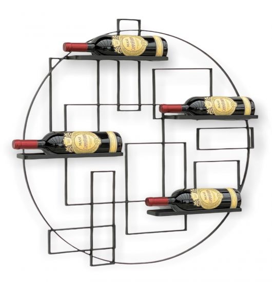 Wine rack "Pi4" Bottle holder made from metal 80cm Bottle holder Wall-mounted Shelf