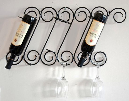 Weinregal "Tinto" Flaschenständer Metall 60cm Flaschenhalter Wan