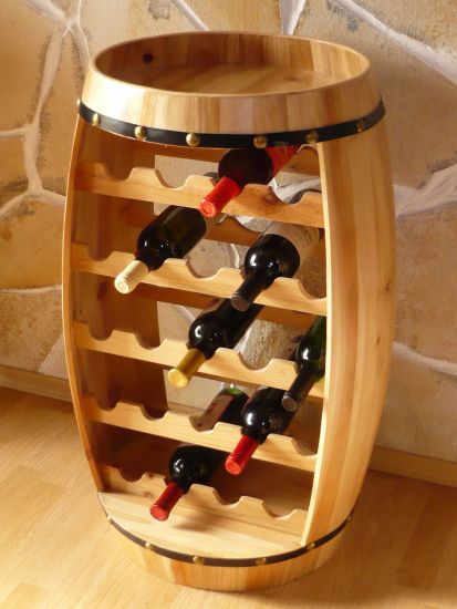 Wine rack wine barrel 0370 barrel wood natural 80 cm standing indoor bottle rack bottle holder shelf natural lacquer bar
