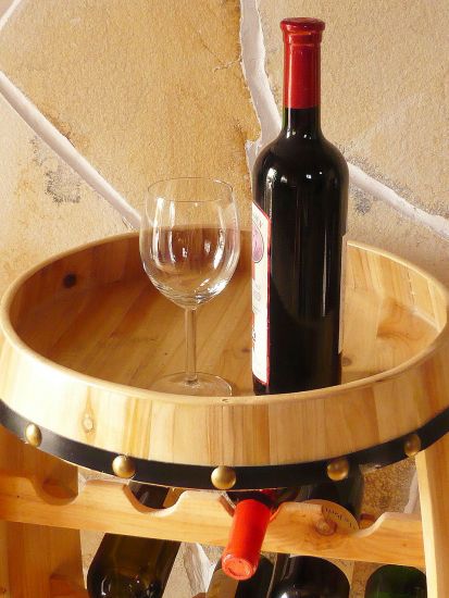 Wine rack wine barrel 0370 barrel wood natural 80 cm standing indoor bottle rack bottle holder shelf natural lacquer bar