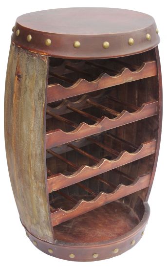 Weinregal Holz mit Ablage Weinfass 1546 Fass 70cm Flaschenregal Flaschenständer Weinständer Bar