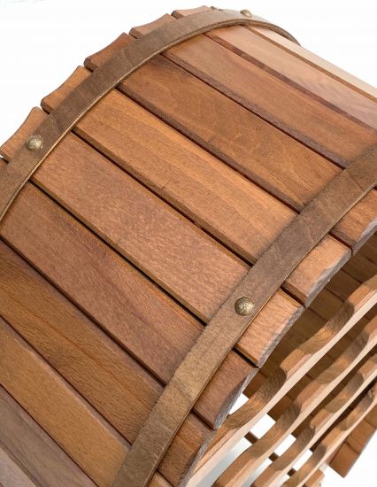 DanDiBo wine rack wood standing wine barrel 18 bottles brown stained bottle rack bottle holder barrel