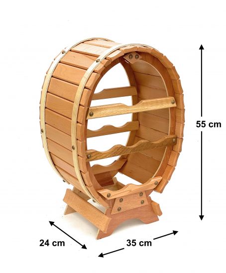DanDiBo Weinregal Holz Stehend Weinfass 6 Flaschen Natur Flaschenregal Flaschenhalter Fass