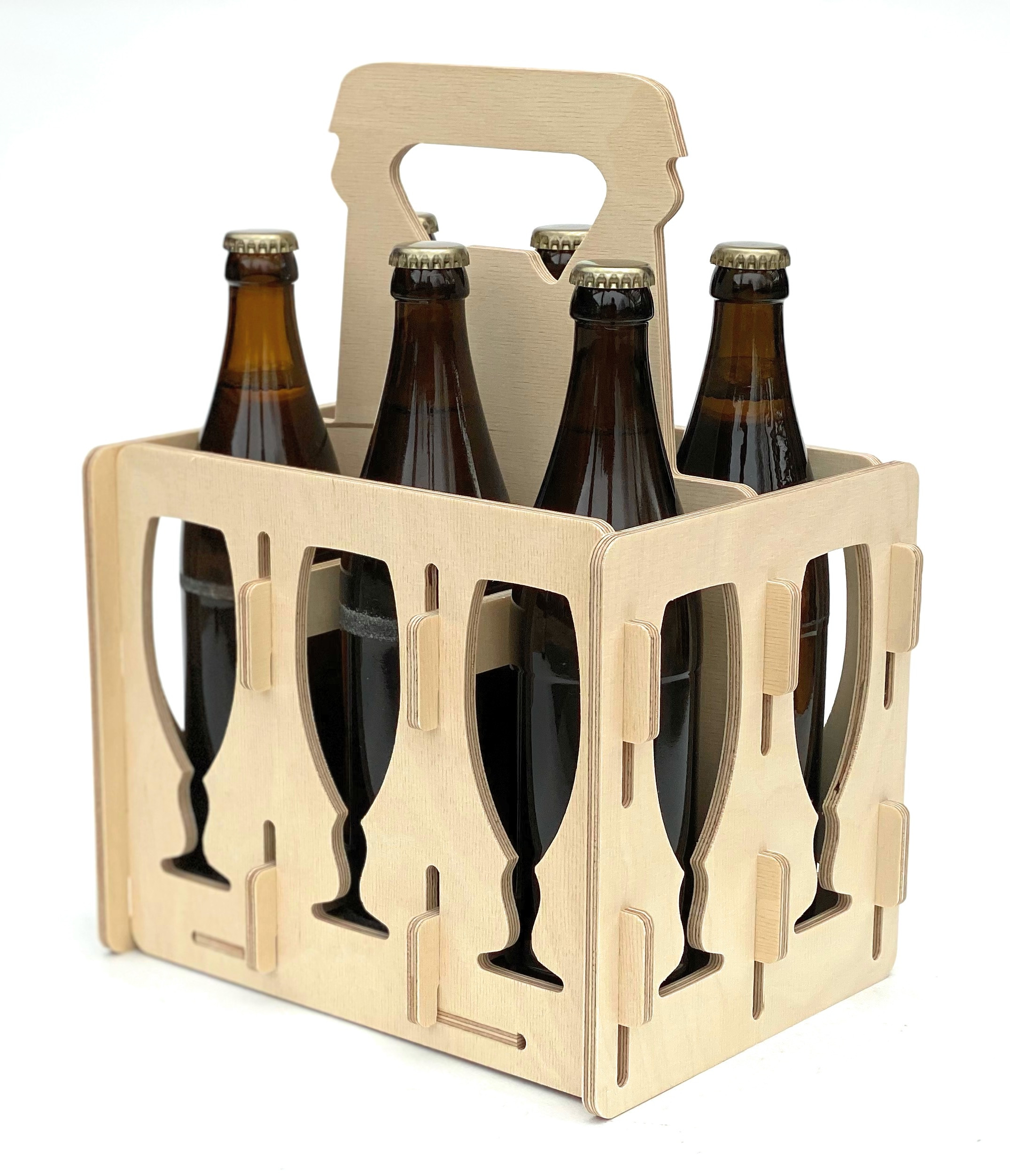DanDiBo Bierträger aus Holz 6 Flaschen Flaschenträger 96141 Flaschenkorb  Männerhandtasche Bier - DanDiBo-Ambiente