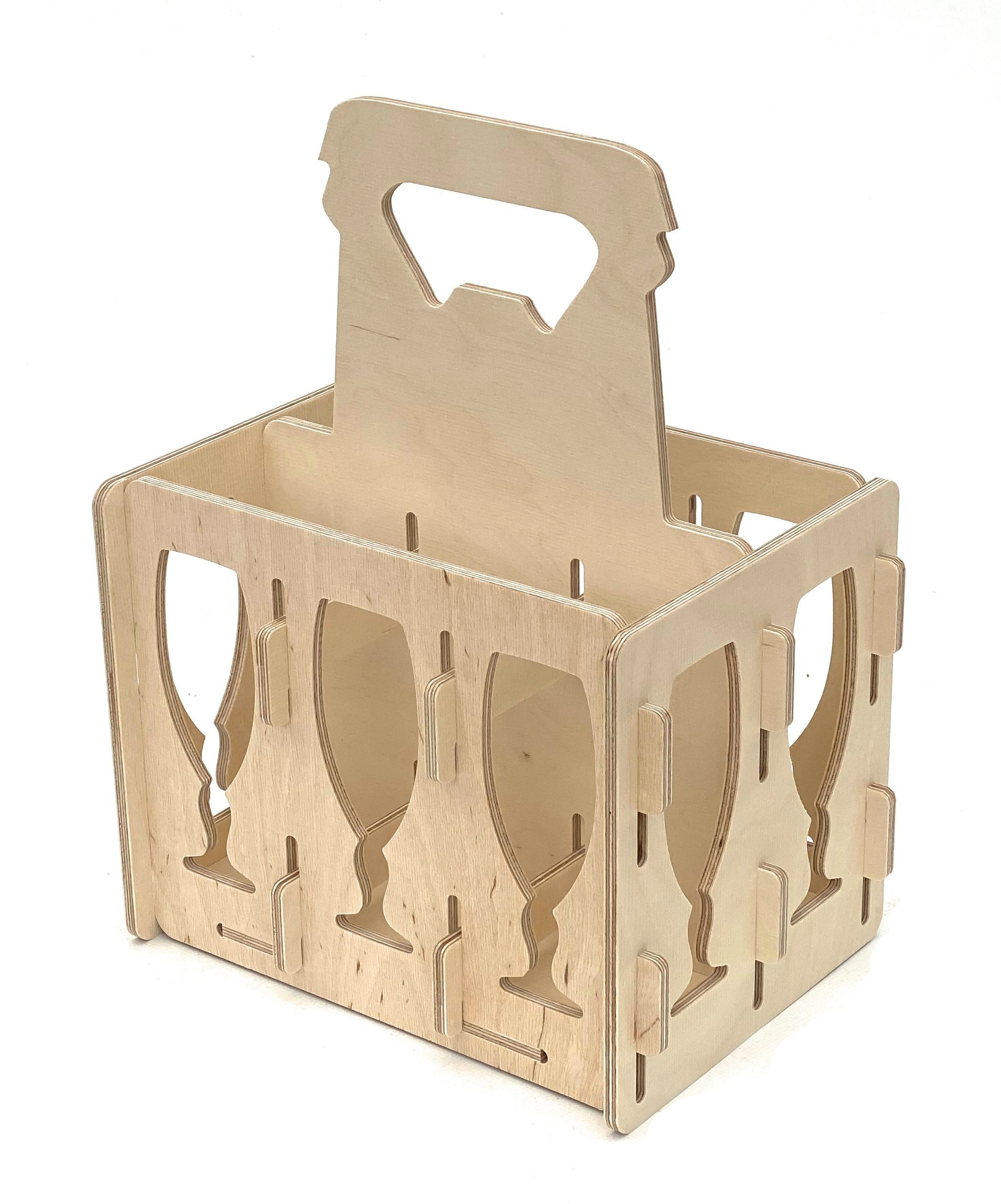 DanDiBo Bierträger aus Holz 6 Flaschen Flaschenträger 96141 Flaschenkorb  Männerhandtasche Bier - DanDiBo-Ambiente