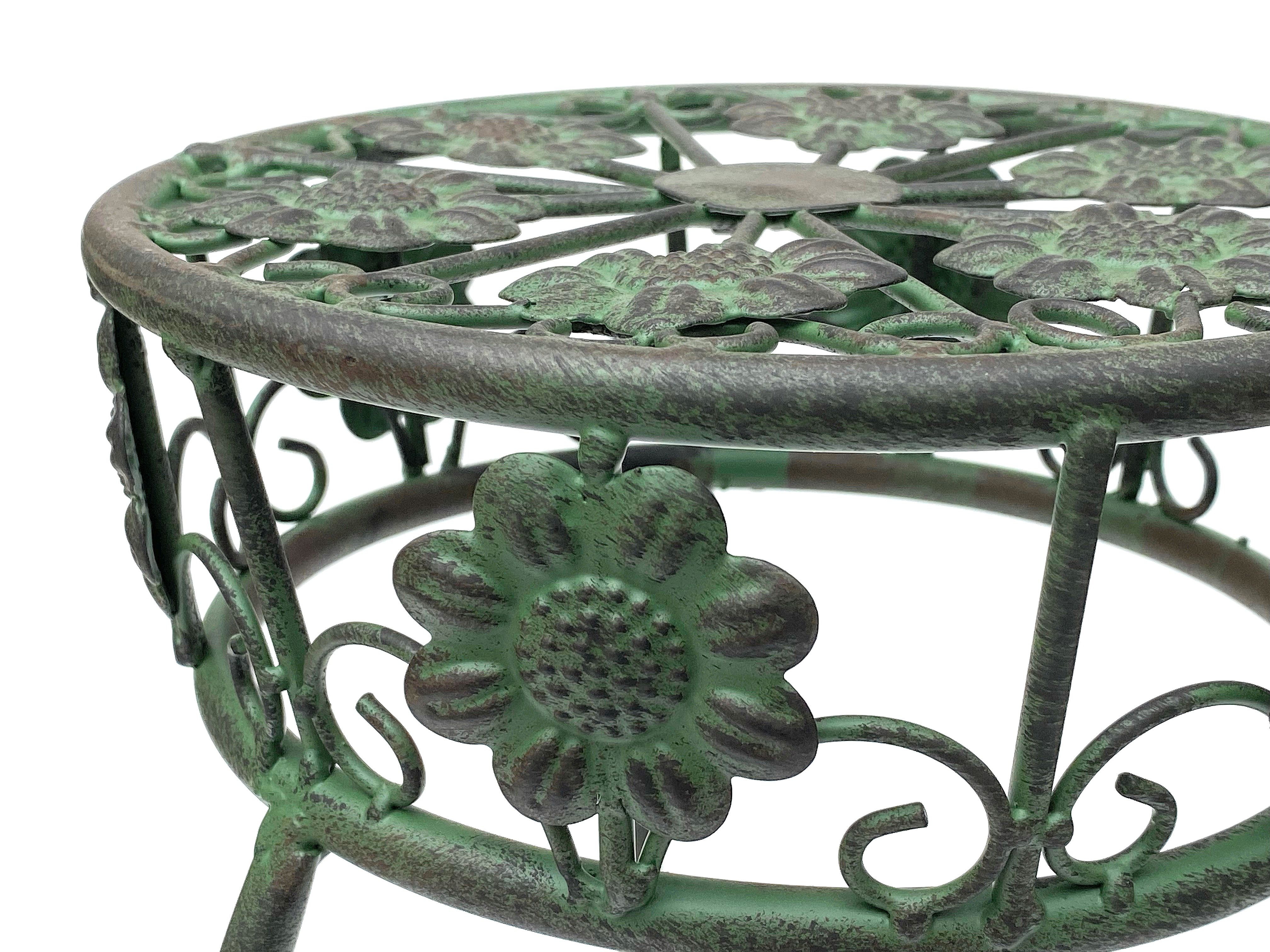 Blumenhocker Metall Grün Rund 50 cm Blumenständer 96008 S Blumensäule