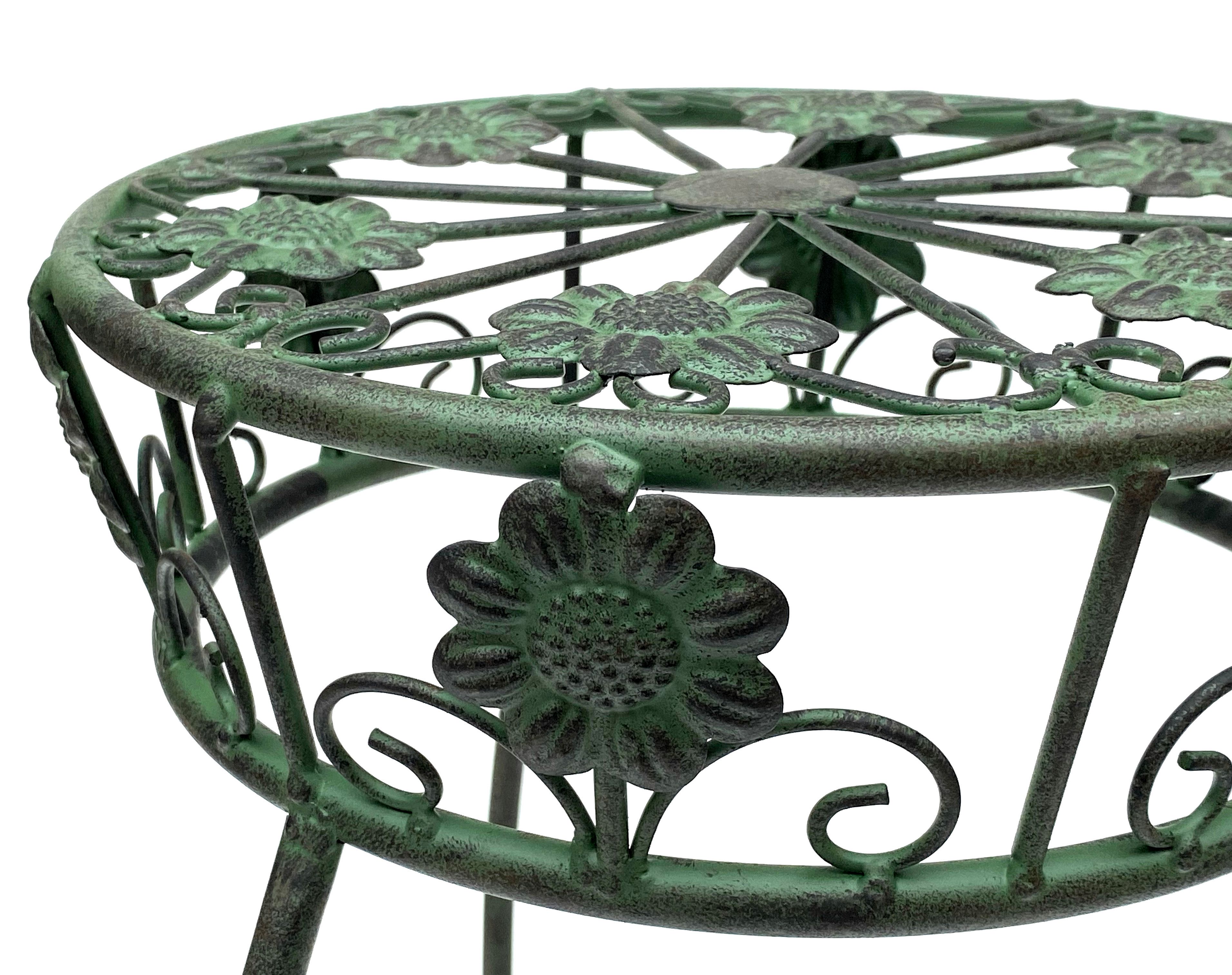 Blumenhocker Metall Grün Rund 60 cm Blumenständer 96008 M Blumensäule
