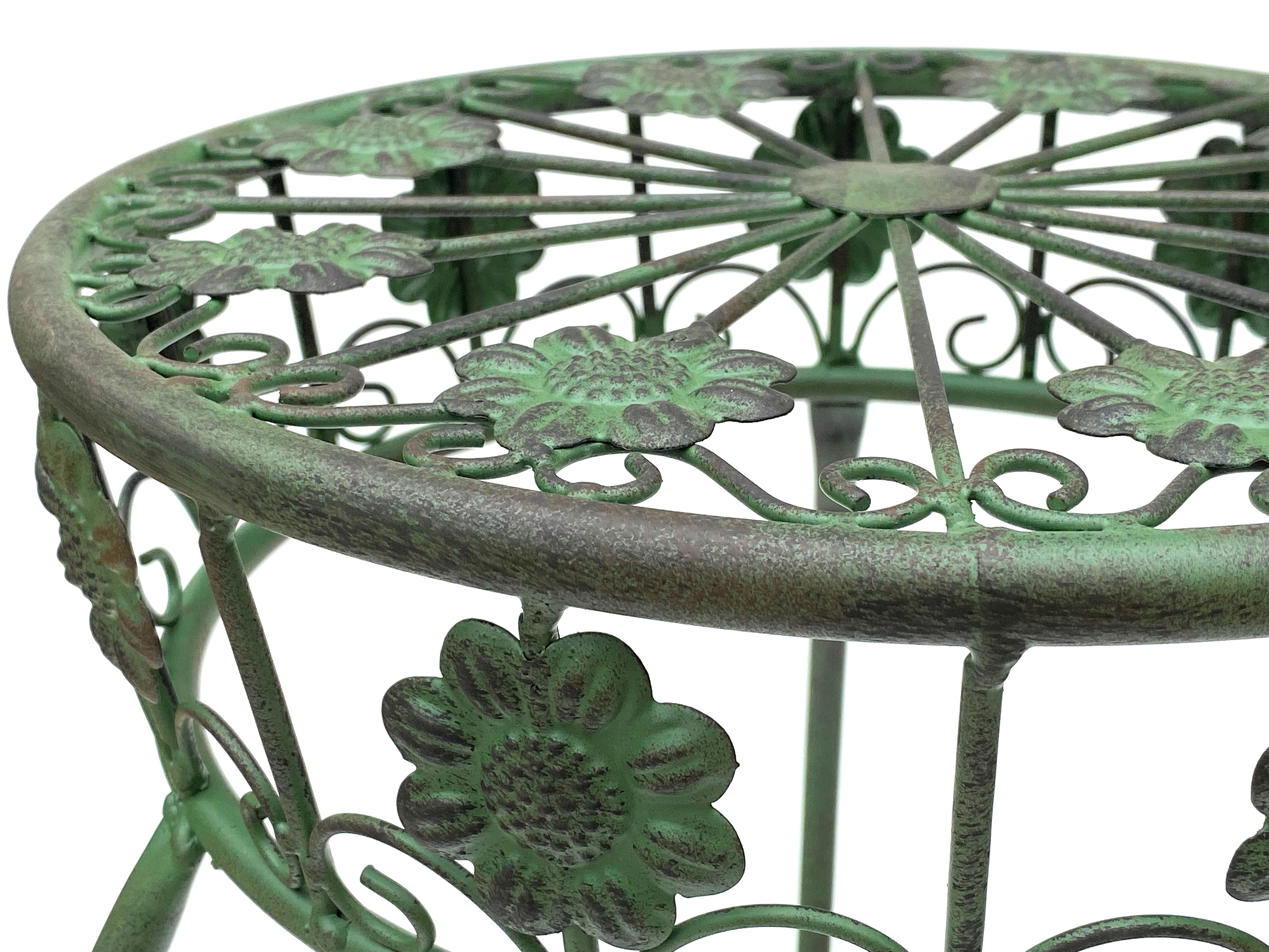 Blumenhocker Metall Grün Rund 75 cm Blumenständer 96008 L Blumensäule
