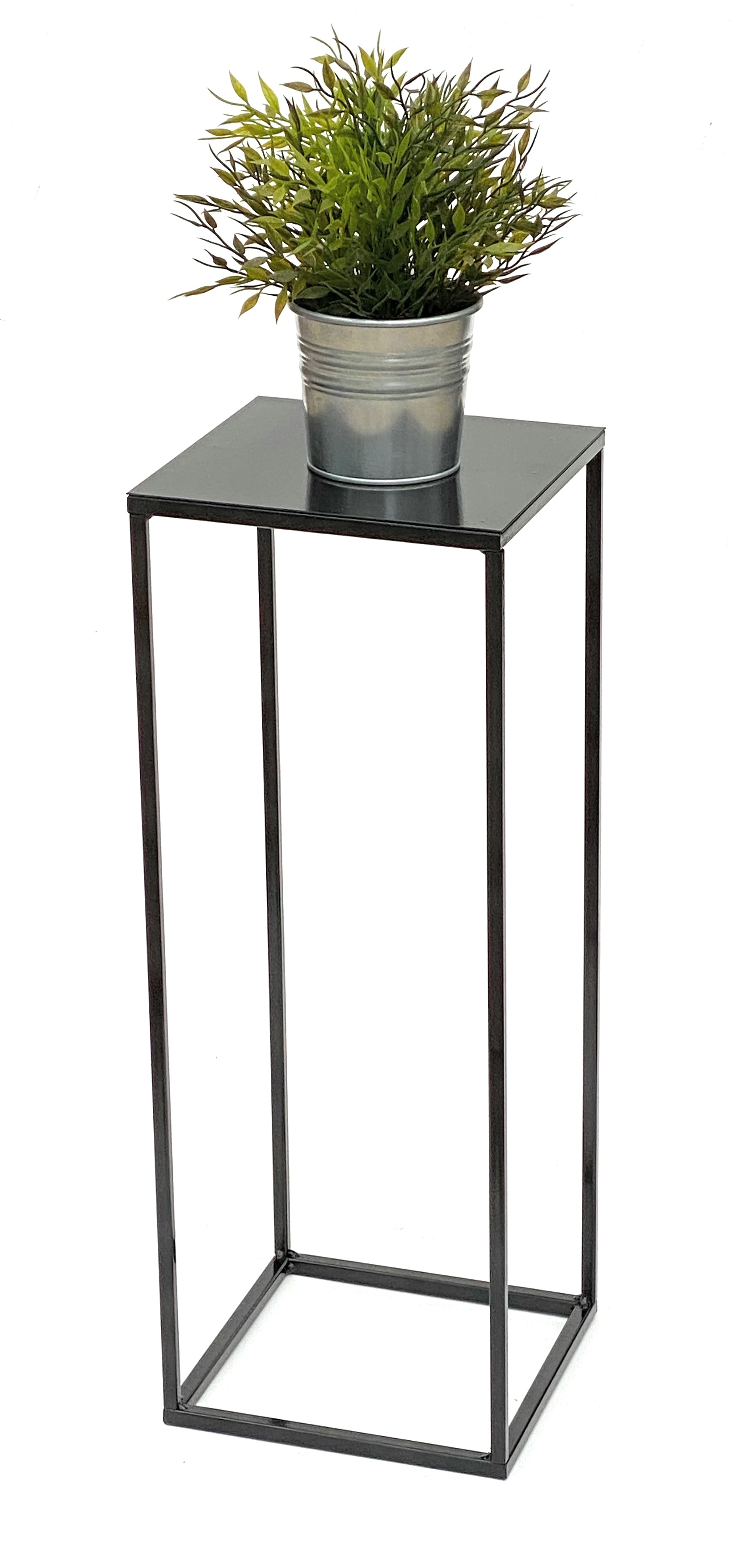 DanDiBo Blumenhocker Metall Schwarz Eckig 62,5 cm Blumenständer  Beistelltisch 434 Blumensäule Modern Pflanzenständer Pflanzenhocker-DanDiBo